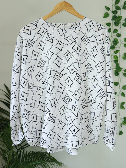 White Printed Top - 42"