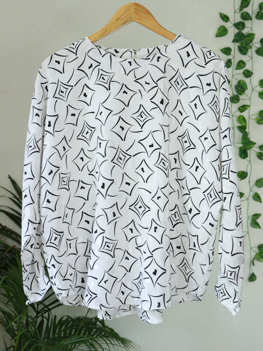 White Printed Top - 42"
