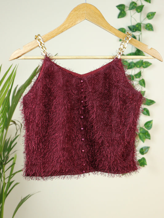 Furr Maroon Top - 34"