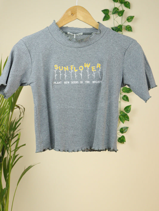 Ribbed Grey Top - 34"