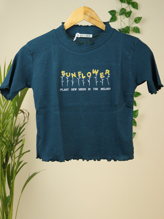 Ribbed Teal Top - 34"