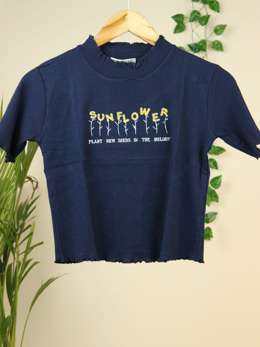 Ribbed Blue Top - 34"