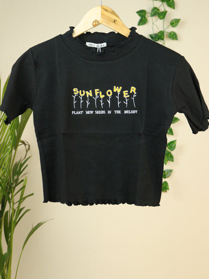 Ribbed Black Top - 34"