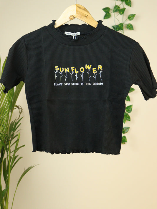 Ribbed Black Top - 34"