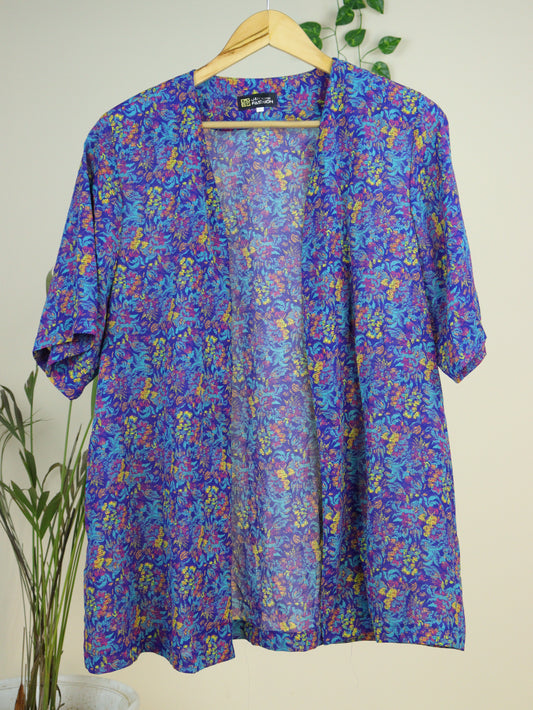 Blue Printed Shrug - 42"