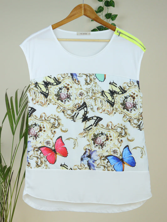 White Printed Top - 38"