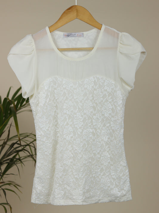 Cream Lace Top - 33"