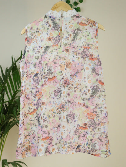 Printed Lace Top
