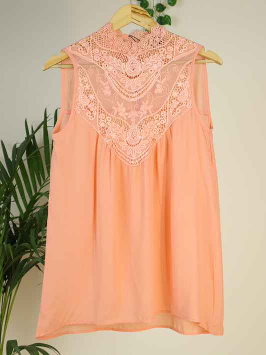 Orange Lace Top
