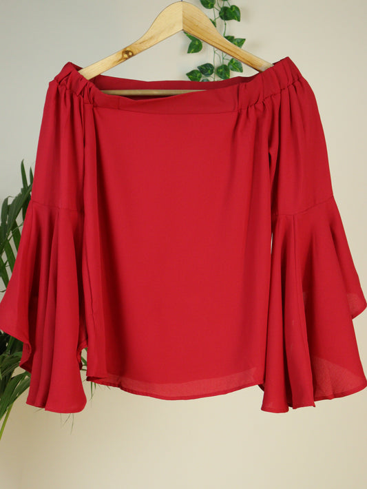 Red Off Shoulder Top - 36"