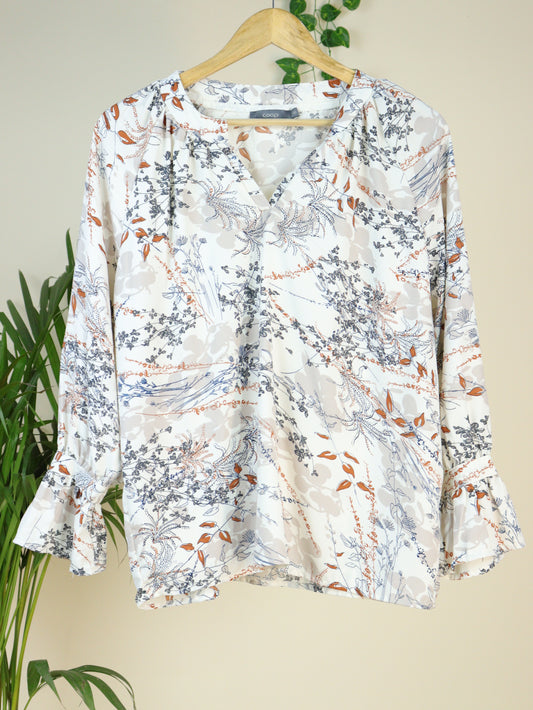 White Printed Top