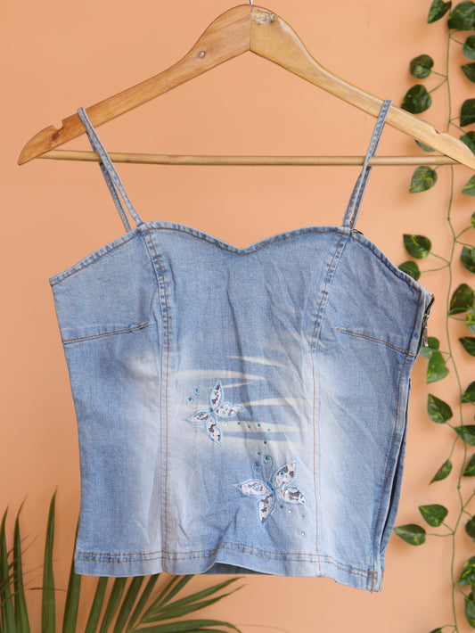 Denim Crop Top - 29"