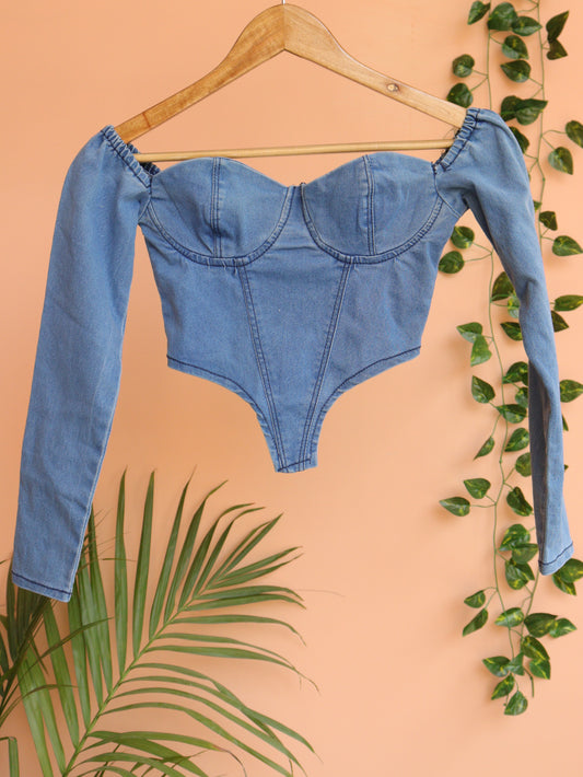 Denim Bustier Top - 27"