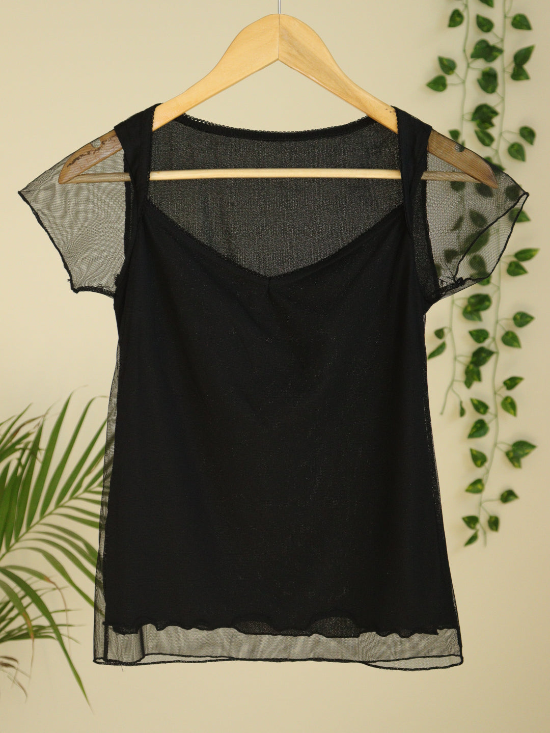 Black Net Top - 28"