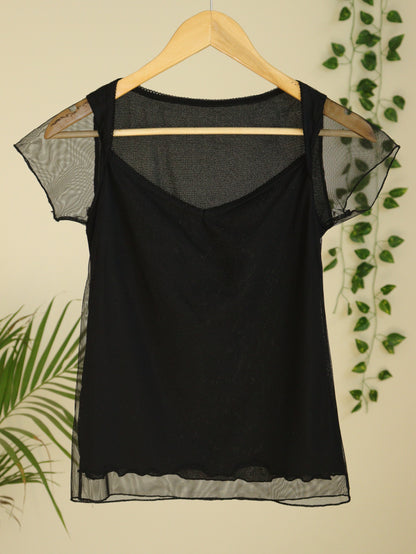 Black Net Top - 28"