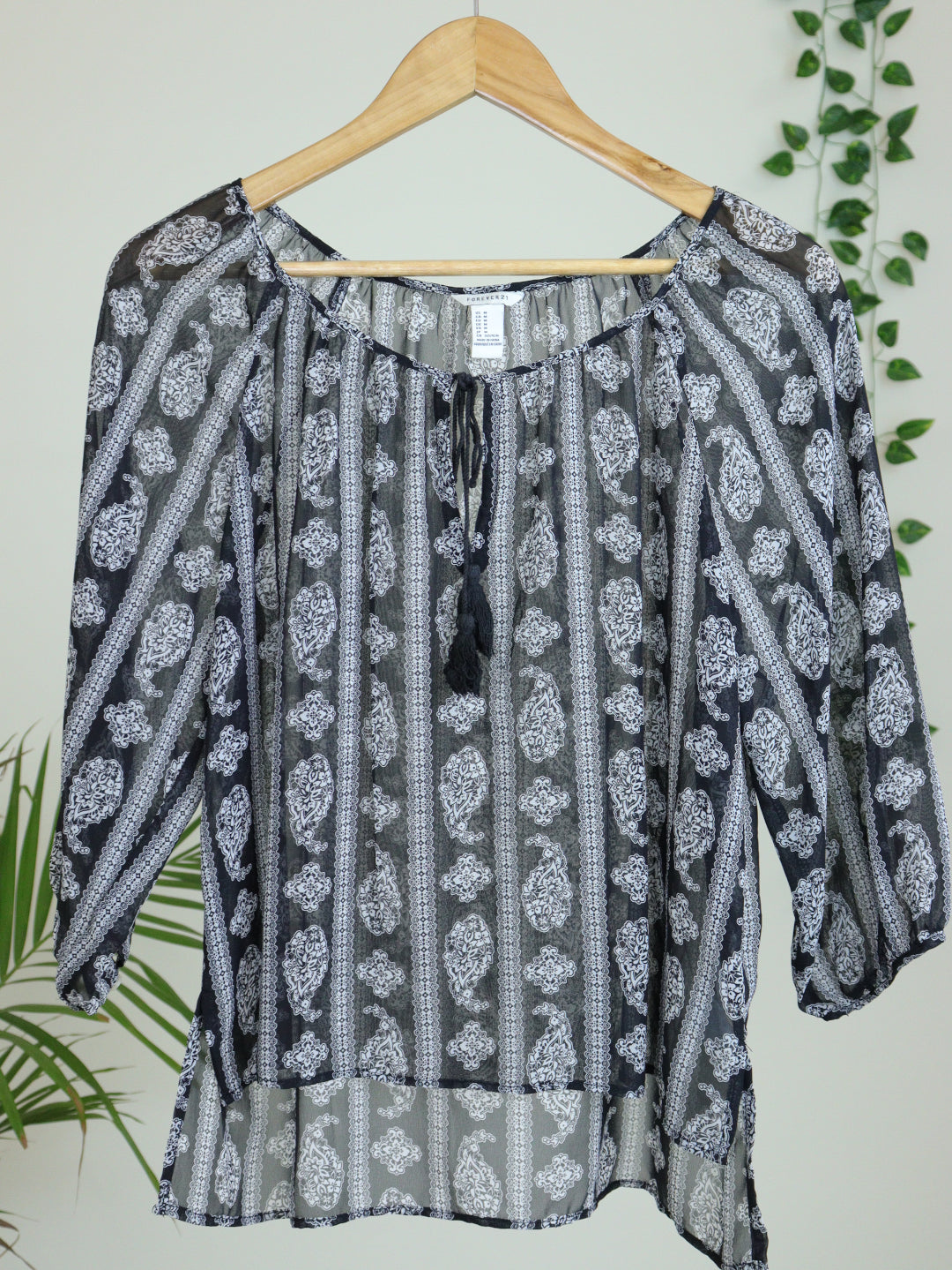 Black Printed Top - 38"