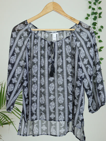 Black Printed Top - 38"