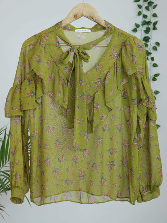 Green Printed Top - 38"