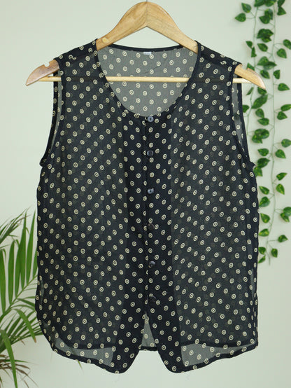 Black Printed Top - 36"