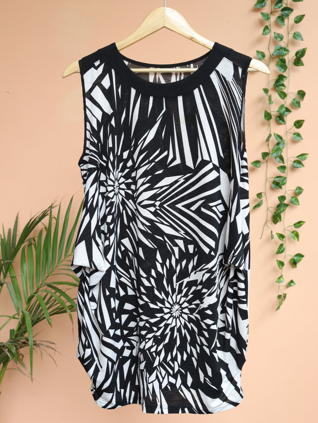 Black Printed Top - 38"