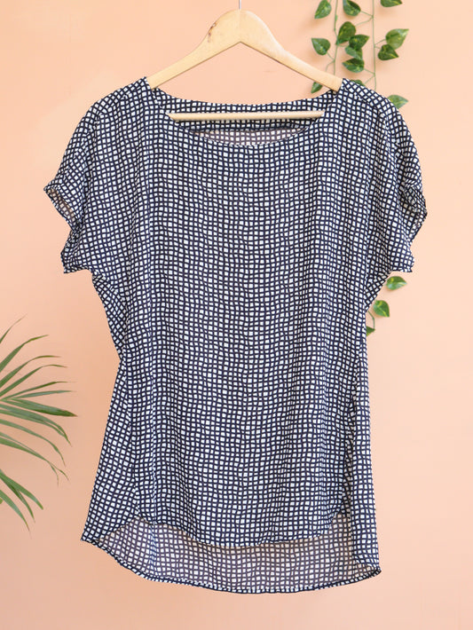 White Checked Top - 36"