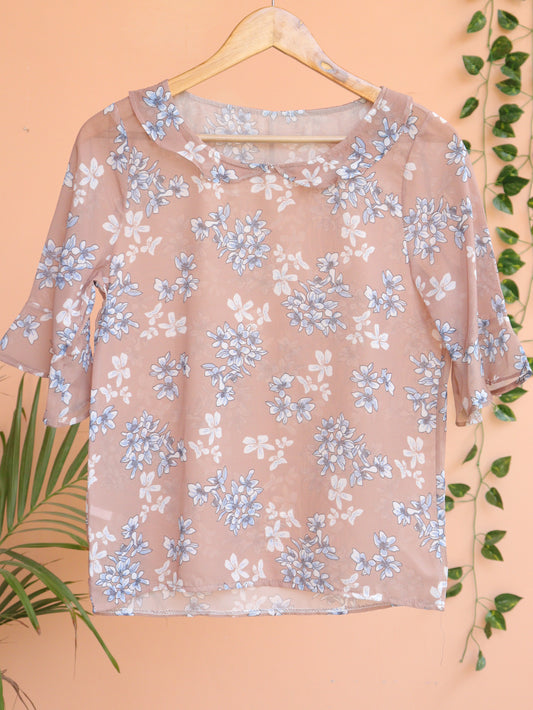 Peach Floral Top - 36"