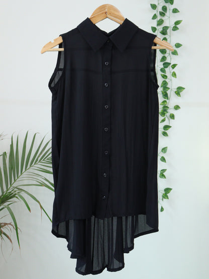 Black Pleated Top - 32"