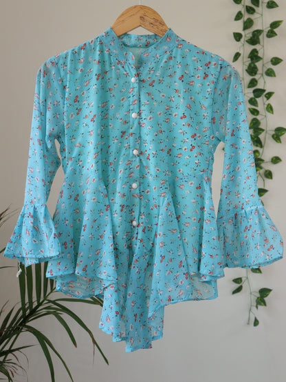 SkyBlue Printed Top - 30 to 36"