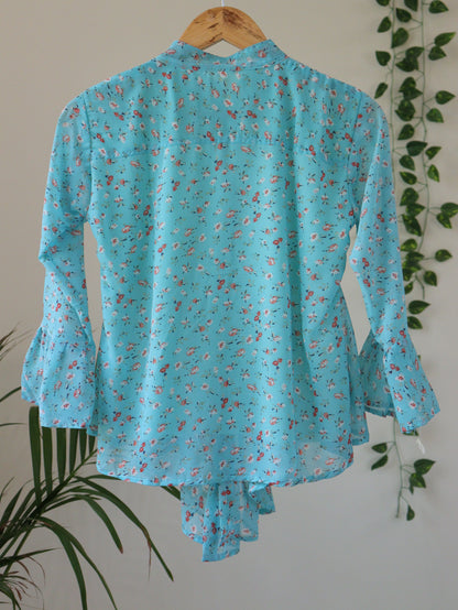 SkyBlue Printed Top - 30 to 36"