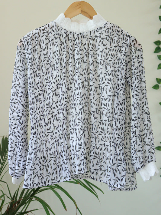 White Pleated Top - 30 to 36"