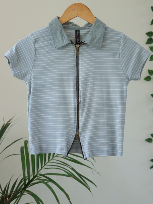Mint Green Chain Ribbed Top - 28 to 34"