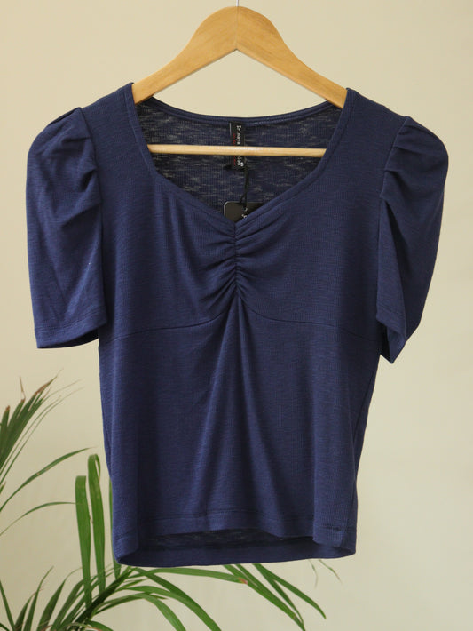 Navy Blue Ribbed Top - 30 to 38"