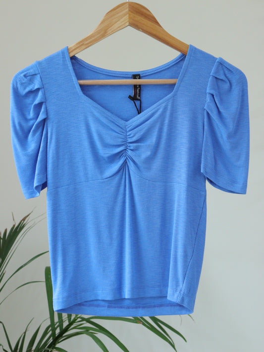 Skyblue Ribbed Top - 30 to 38"
