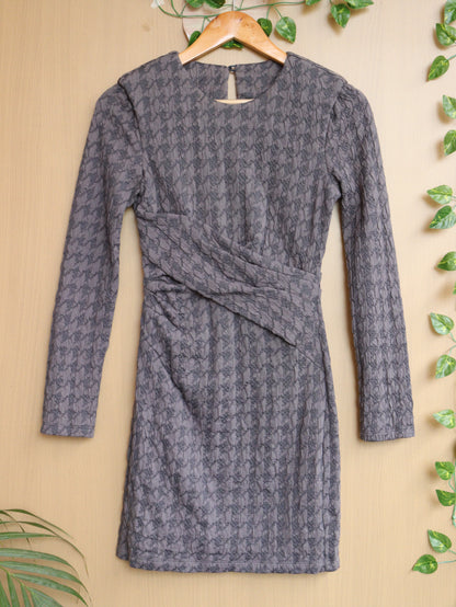 Grey Checked Winter Dress - 32"