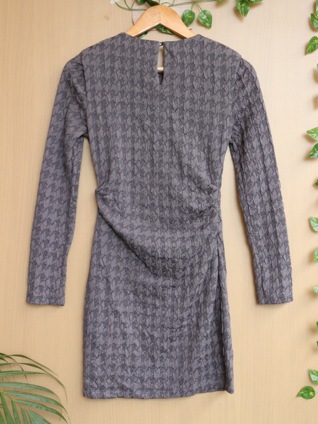 Grey Checked Winter Dress - 32"