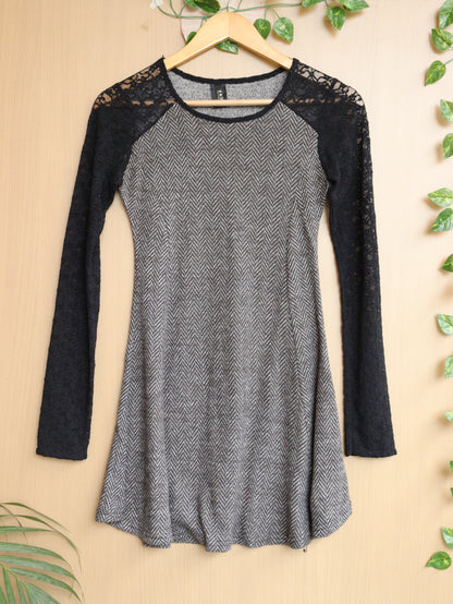 Grey Lace Winter Dress - 32"