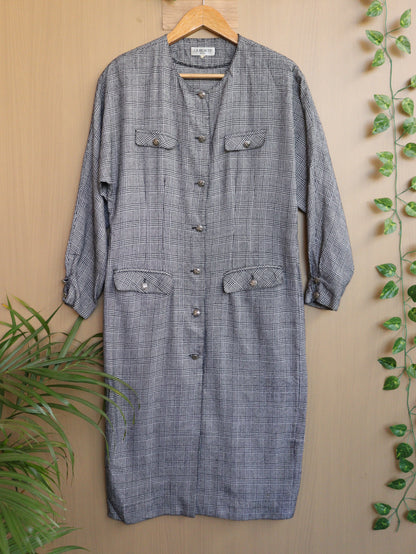 Grey Checked Winter Dress - 36"