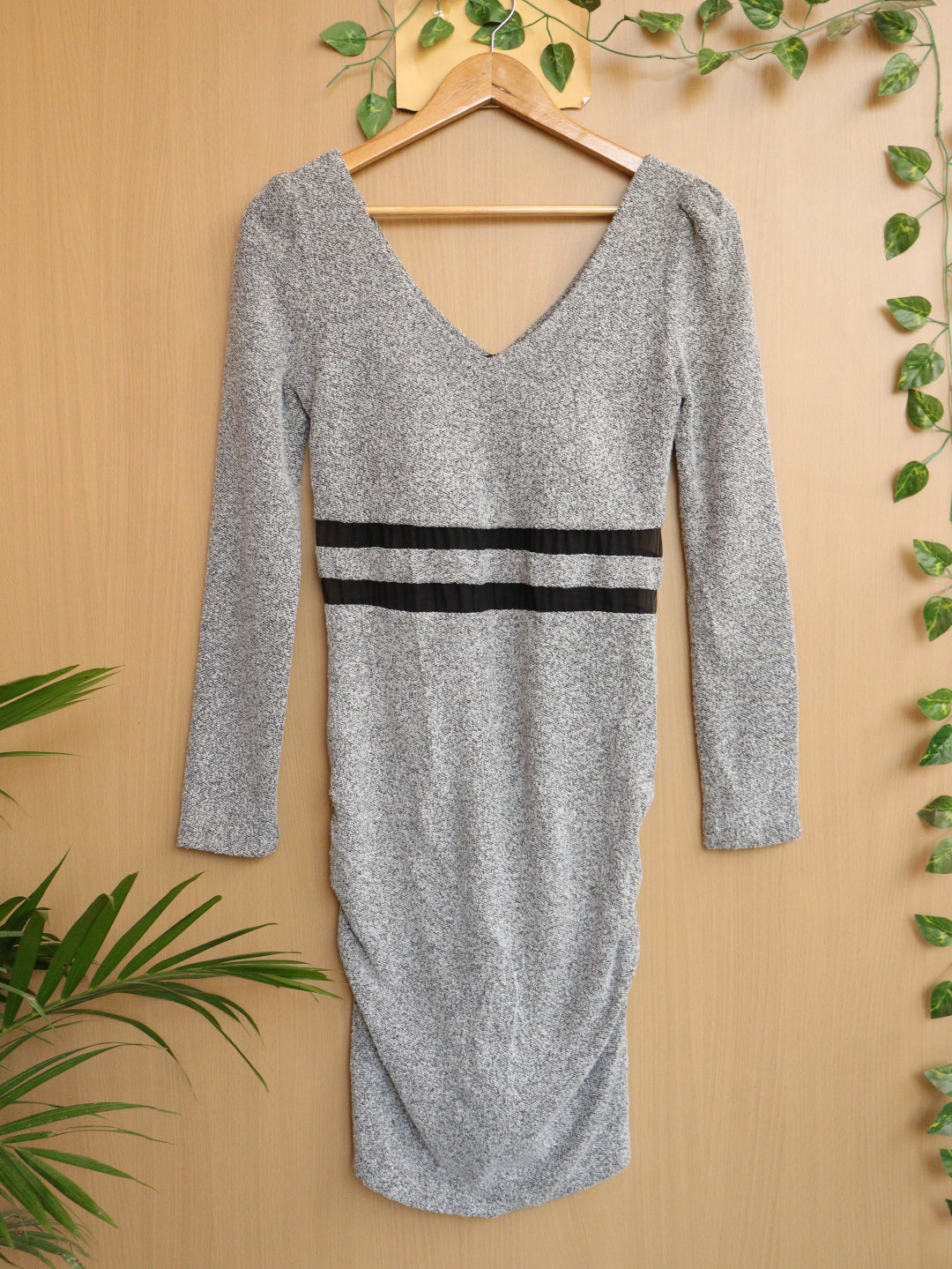 Grey Bodycone Winter Dress - 32"