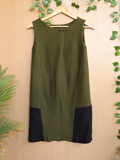 Olive Green Winter Dress - 32"