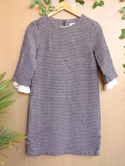 Blue Checked Winter Dress - 34"