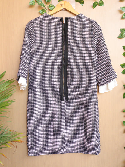 Blue Checked Winter Dress - 34"
